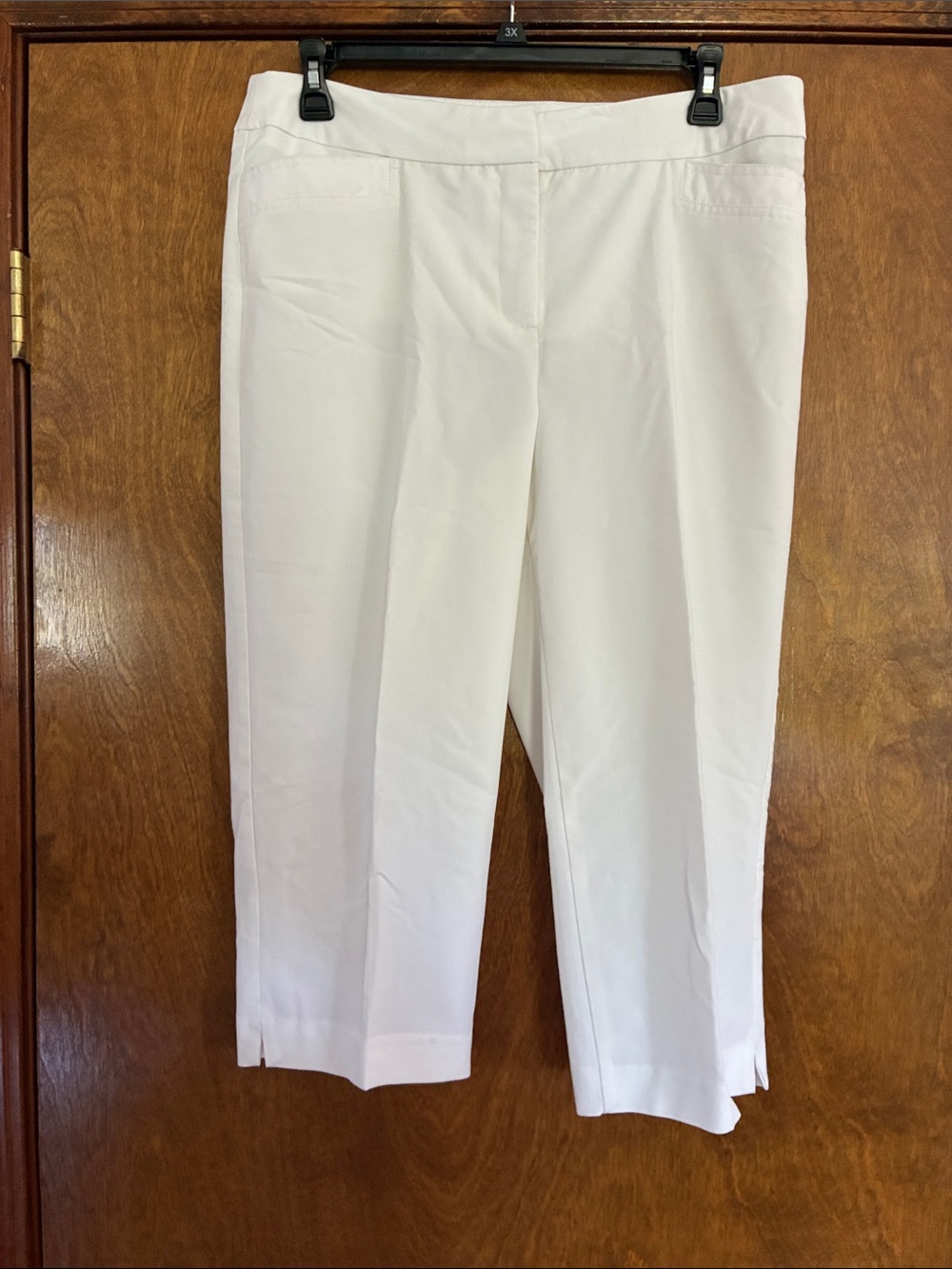 Kim Rogers White Cropped Stretch Dress Pants